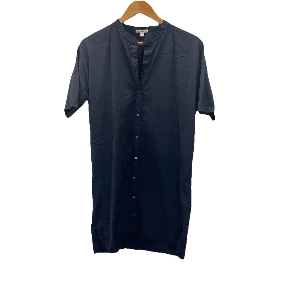 Standard James Perse Navy Blue Button Down Shirtdress Dress Size 2‎ Minimalist